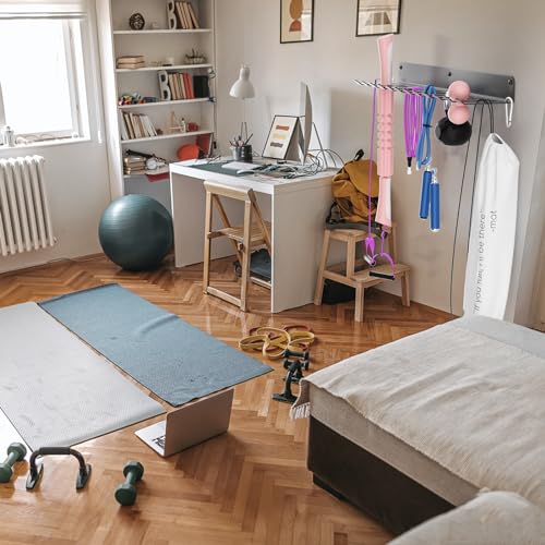 QBA Wall-Mounted Home Gym Equipment Organizer Rack