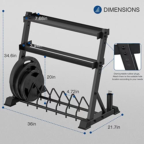 Upgraded 3-Tier Dumbbell Rack for Weight Plate Storage