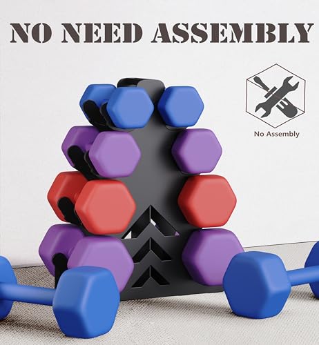 Metal Dumbbell Stand Tree Shape Storage Rack (4 Tier)
