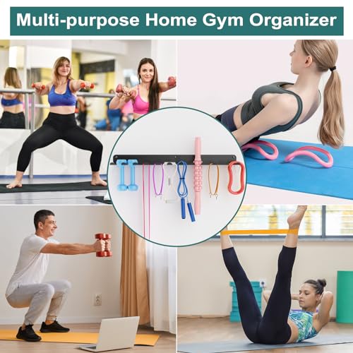 QBA Wall-Mounted Home Gym Equipment Organizer Rack