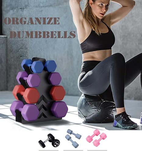 Metal Dumbbell Stand Tree Shape Storage Rack (4 Tier)