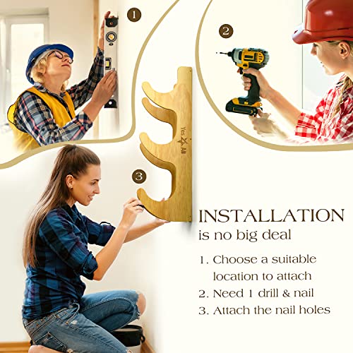 Wall Mount Wooden Rack for Home Gym Accessories