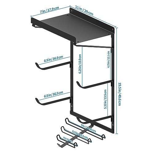 Yoga Mat Storage Rack with Hooks for Home Gym