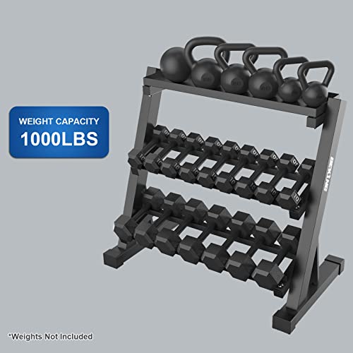 BEKING 3 Tier Dumbbell Rack, 1000lb Capacity, Home Gym