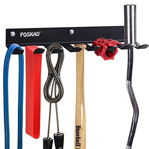 8-Hook Heavy-Duty Steel Gym Storage Rack Organizer