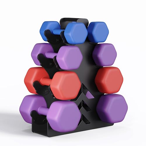 Metal Dumbbell Stand Tree Shape Storage Rack (4 Tier)