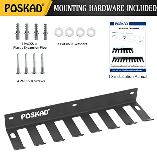 8-Hook Heavy-Duty Steel Gym Storage Rack Organizer