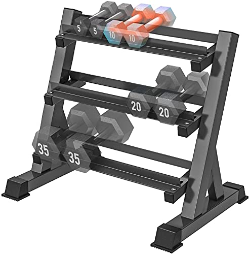 YOLEO 1100LBS Adjustable 3 Tier Dumbbell Rack Stand