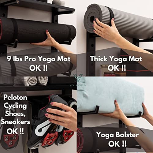 Customizable Wall Mount Yoga Mat Storage Rack