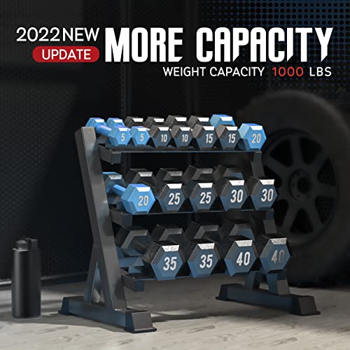 YOLEO 1100LBS Adjustable 3 Tier Dumbbell Rack Stand