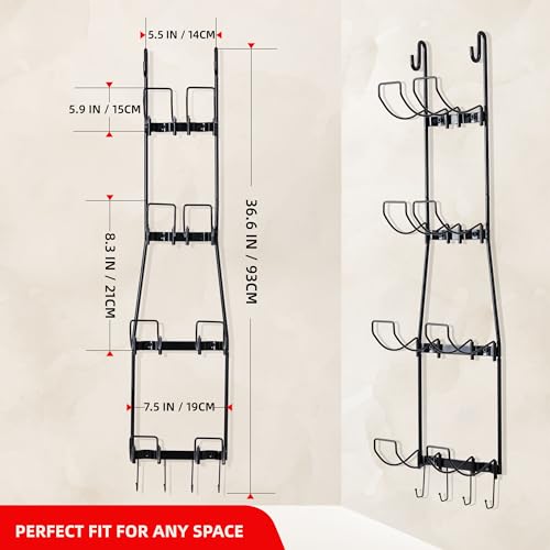 Yoga Mat Wall Organizer with 6 Hooks