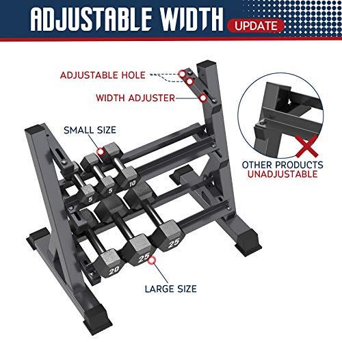 YOLEO 1100LBS Adjustable 3 Tier Dumbbell Rack Stand