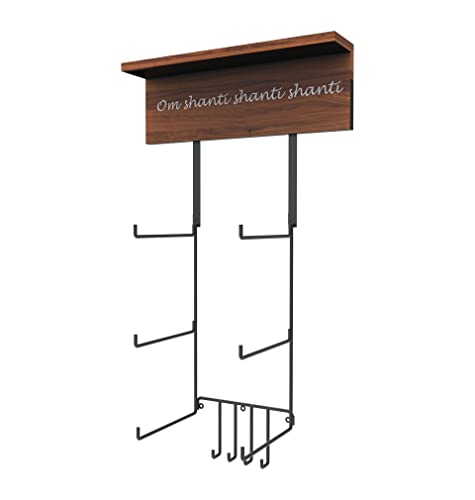 Wall-Mounted Yoga Mat Holder with Floating Shelves & Hooks