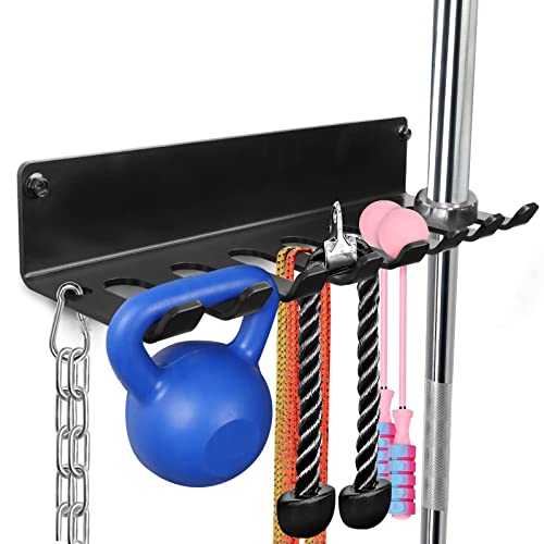 Gym Rack Organizer with Wall Mount Hooks for Home Gym