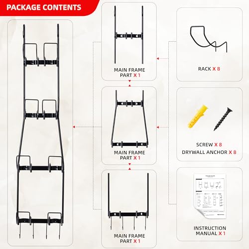 Yoga Mat Wall Organizer with 6 Hooks