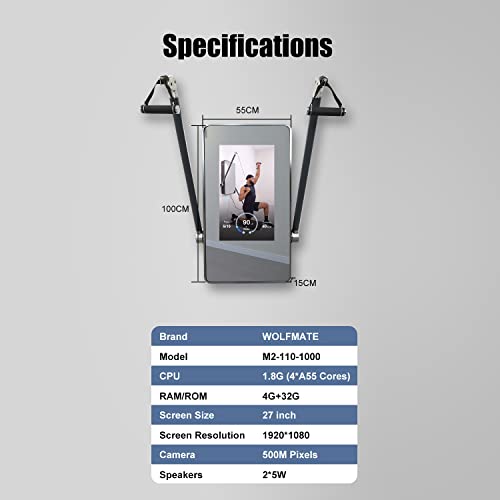 WOLFMATE Smart Fitness Station Mirror for Home Gym