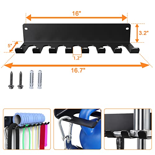Gym Rack Organizer with Wall Mount Hooks for Home Gym