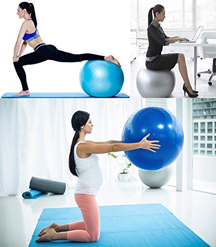 BalanceFrom Anti-Burst Yoga Ball with Quick Pump, Blue