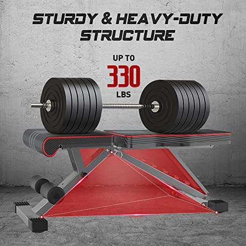 OUNUO Adjustable Foldable 660LB Weight Bench for Home Gym