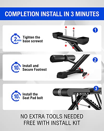 Adjustable Weight Bench - 1000lbs Capacity, 160+ Workouts