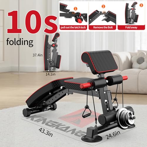 Adjustable Home Gym Bench for Full Body Workout, 600LBS