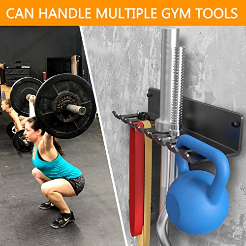 Gym Rack Organizer with Wall Mount Hooks for Home Gym