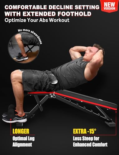 LINODI Adjustable Weight Bench for Full Body Workout
