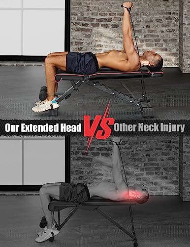 Yoleo 660LB Adjustable Foldable Weight Bench with Head/Neck/Spine Support