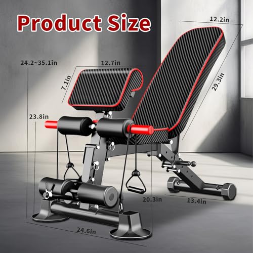 Adjustable Home Gym Bench for Full Body Workout, 600LBS