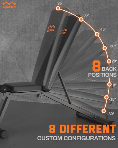 Lusper Foldable Adjustable Weight Bench - 600 Lb Stable