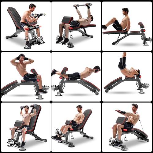 Adjustable Home Gym Bench for Full Body Workout, 600LBS