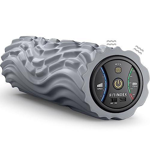 FITINDEX Vibrating Foam Roller, Portable Rechargeable Muscle Massager
