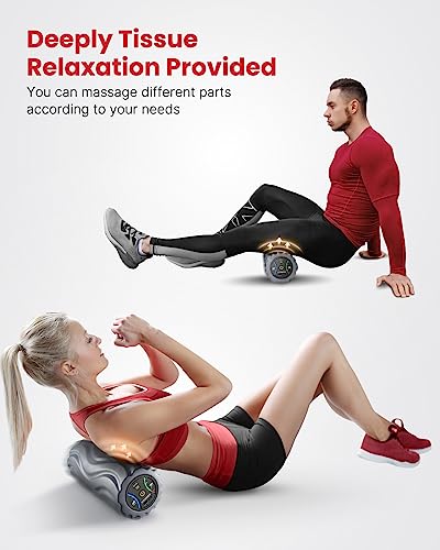 FITINDEX Vibrating Foam Roller, Portable Rechargeable Muscle Massager