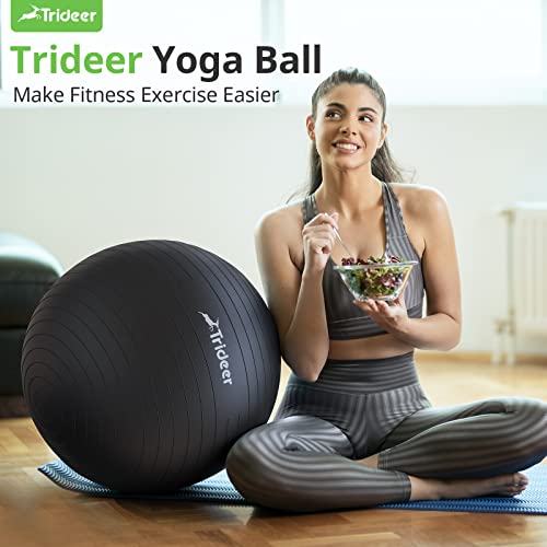 Trideer Yoga Ball - 5 Sizes, Multi-Purpose Fitness Ball