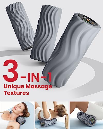 FITINDEX Vibrating Foam Roller, Portable Rechargeable Muscle Massager