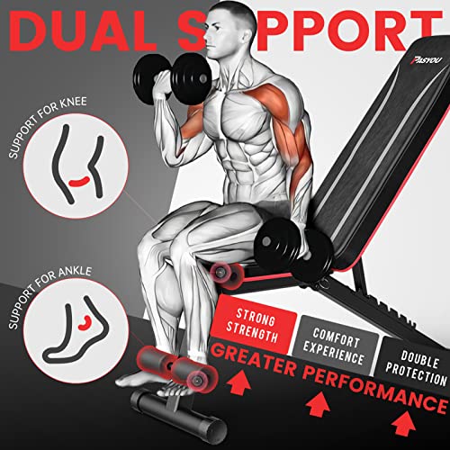 PASYOU Adjustable Weight Bench for Full Body Workout