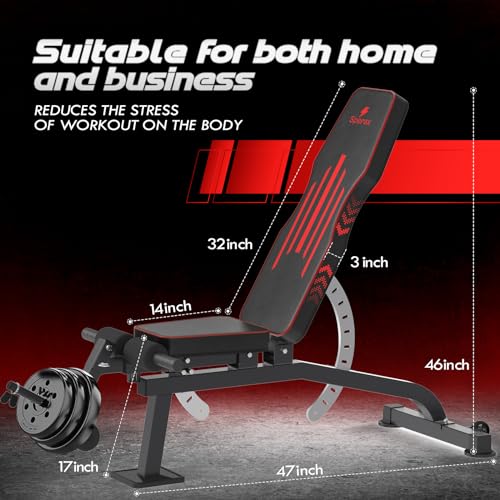 Sperax Adjustable Weight Bench for Home Gym - 1200 LB