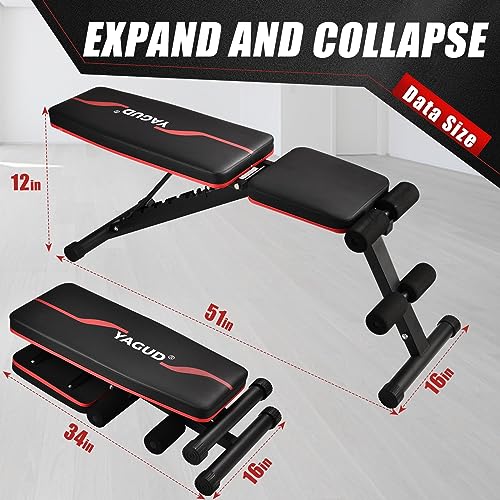 Yagud Adjustable Weight Bench Press for Full Body Workout