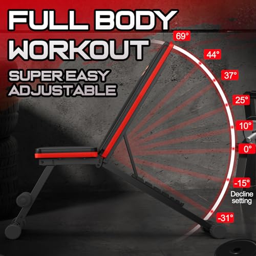 NFEET Foldable Multi-Purpose Weight Bench for Full Body