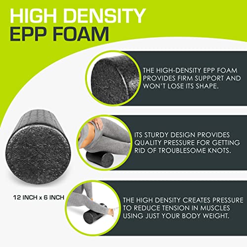 ProsourceFit 12" High Density Foam Roller for Full Body Workout