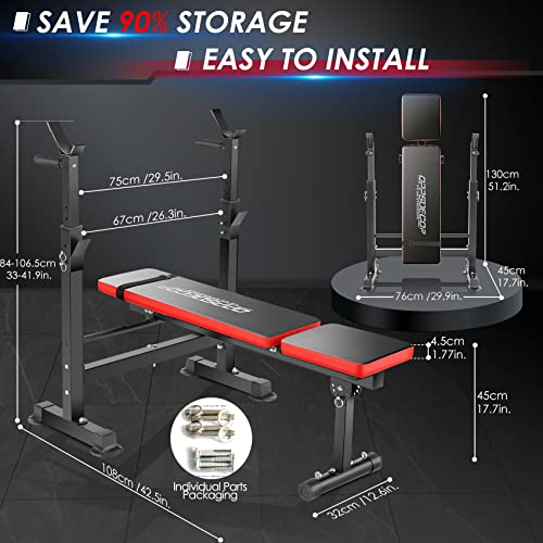 OPPSDECOR 6 in 1 Weight Bench Set