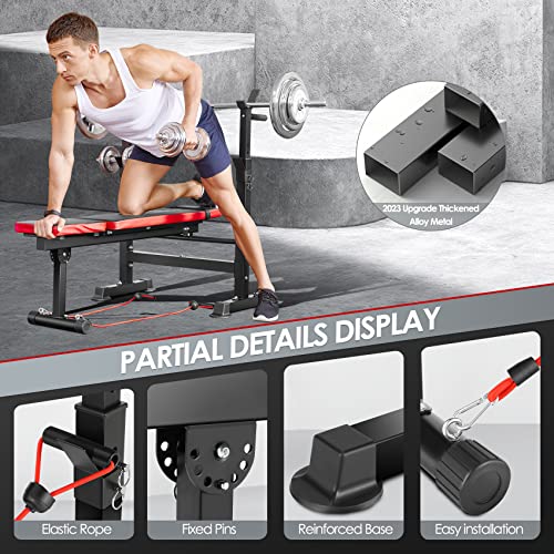 OPPSDECOR 6 in 1 Weight Bench Set