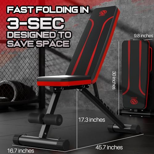 NFEET Foldable Multi-Purpose Weight Bench for Full Body