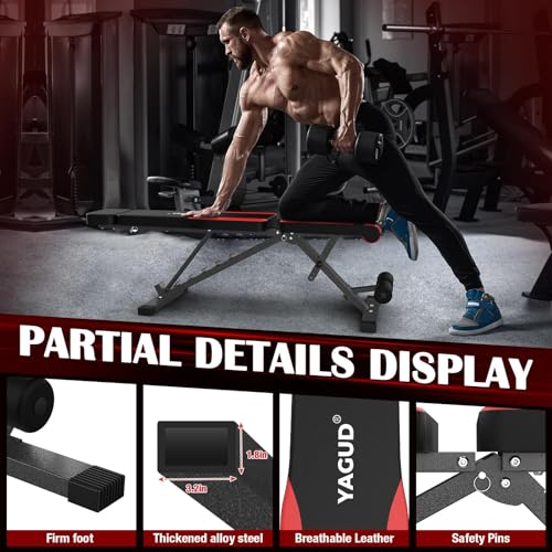 Yagud Weight Bench: Adjustable Multi-Purpose Workout Bench Press