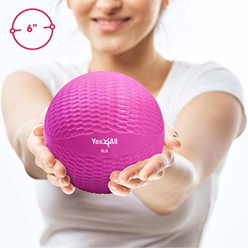 5lb Pink Knurl Soft Weighted Toning Ball by Yes4All