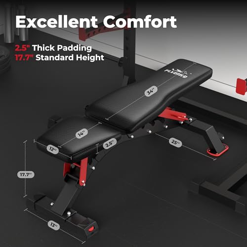 FLYBIRD 1200LBS Weight Capacity Adjustable Strength Training Bench