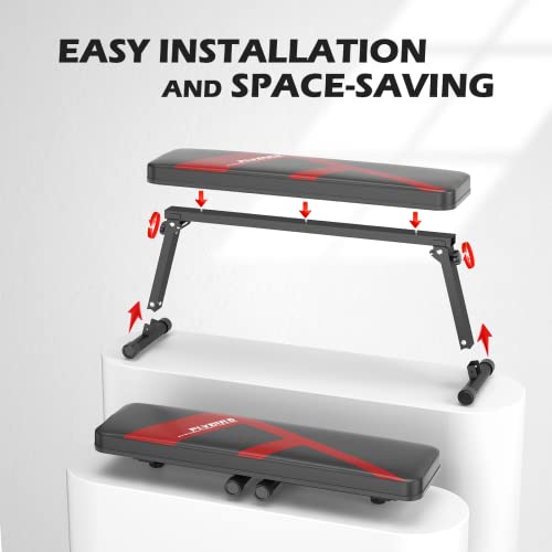 FLYBIRD Folding Flat Weight Bench, Sturdy and Lightweight