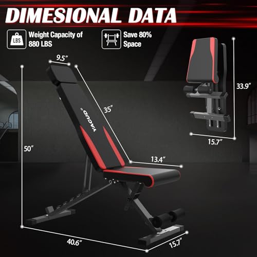 Yagud Weight Bench: Adjustable Multi-Purpose Workout Bench Press