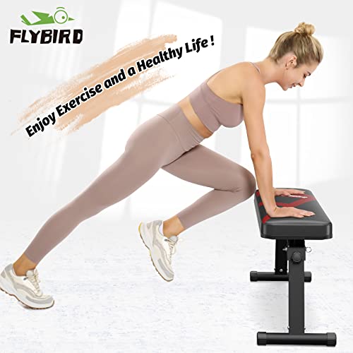 FLYBIRD Folding Flat Weight Bench, Sturdy and Lightweight