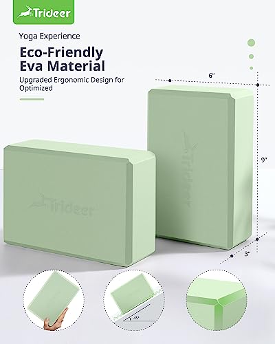 Trideer Soft Non-Slip Yoga Blocks, Lightweight, Odor Resistant